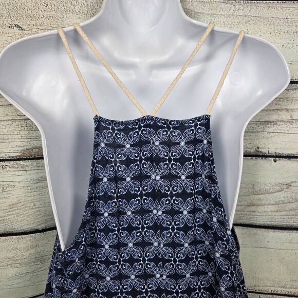 Maurices Navy Boho Print Crochet Trim Tank Top Size XL - Picture 5 of 7